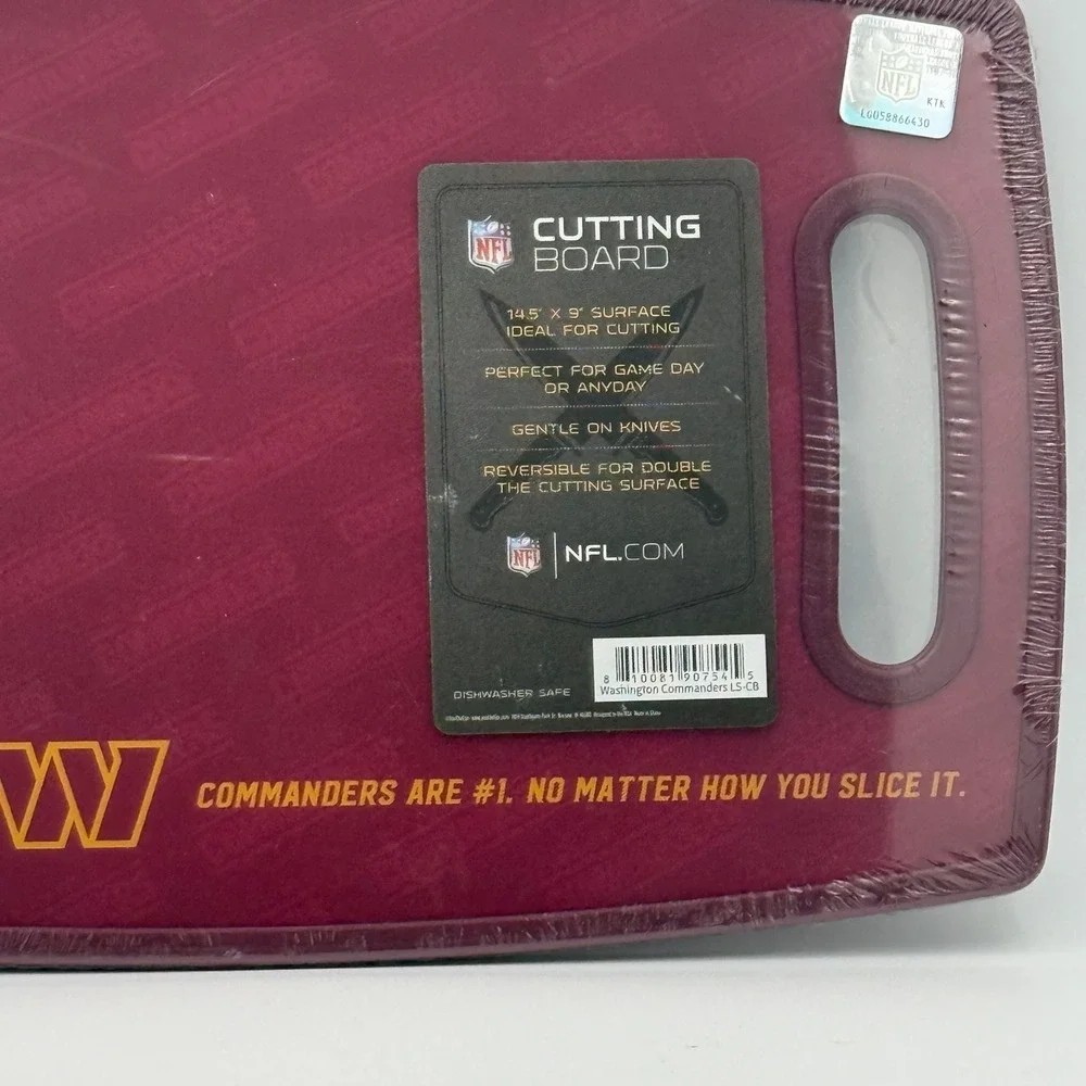 Washington Commanders NFL Cutting Board Burgundy Gold Reversible 14.5 x 9 NEW